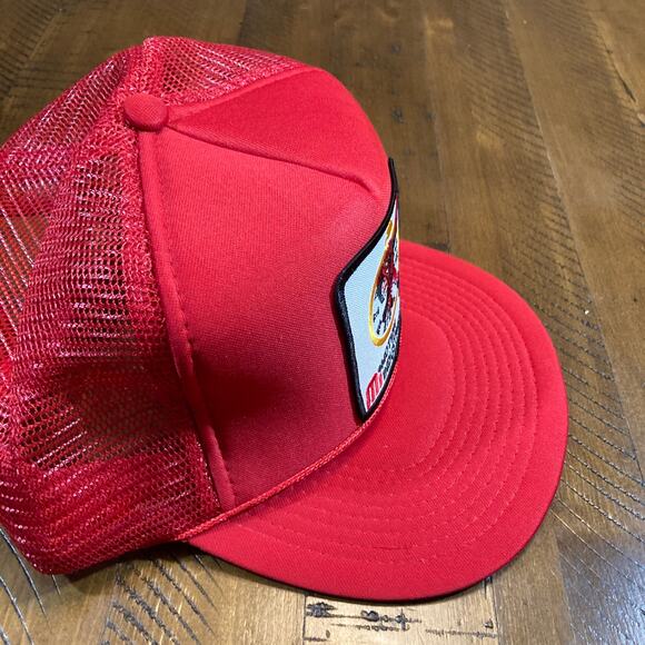 Vintage Red Snapback Hat Motion Industries INC Big Embroidered Logo Patch - Picture 4 of 13